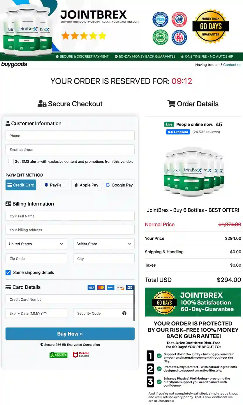 JointBrex Secure Payment – All Major Cards Accepted via BuyGoods